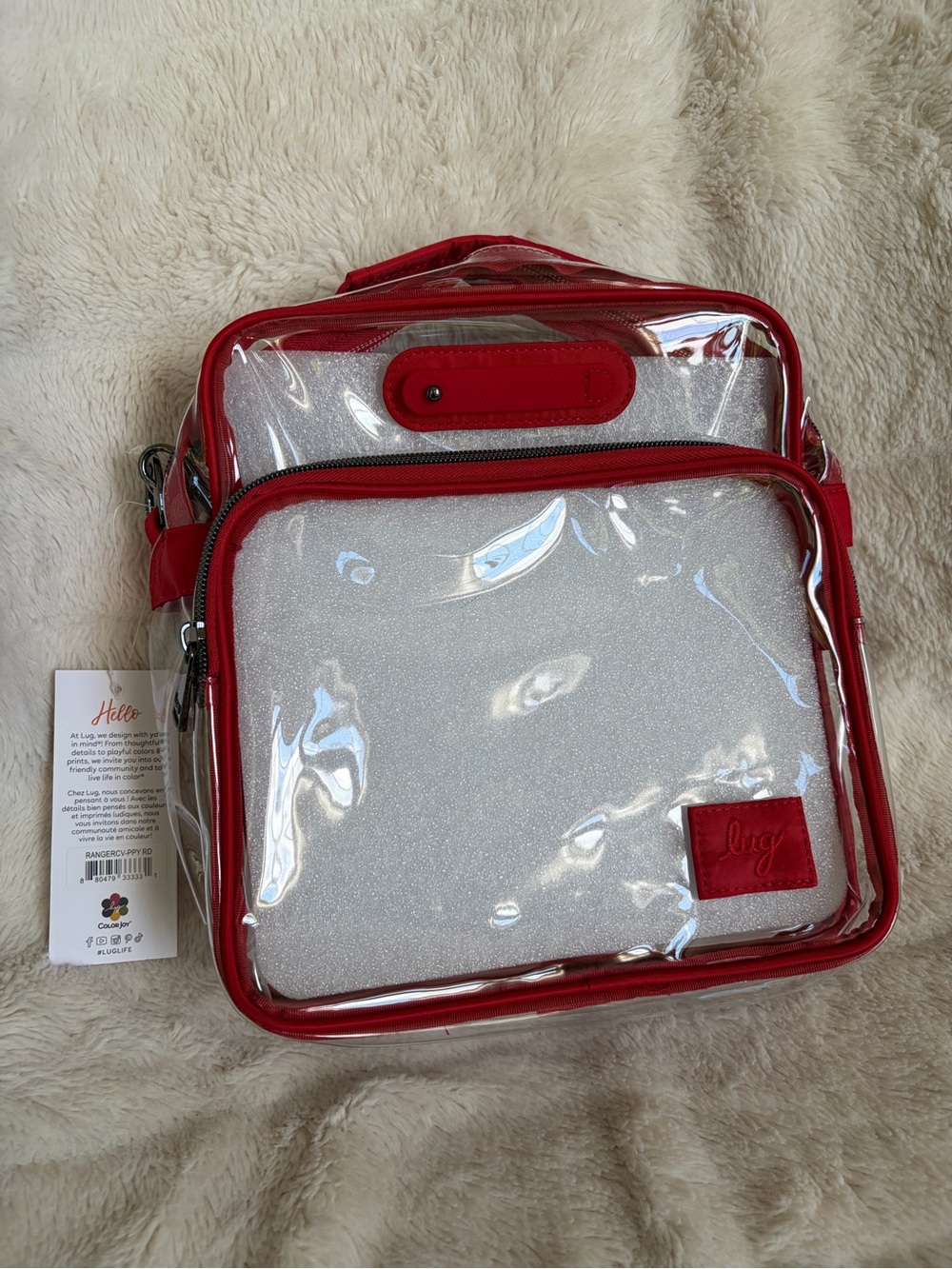 NWT Lug Ranger Clearview Crossbody Bag, Poppy Res